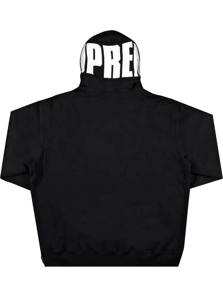 Толстовка Supreme Rib Hooded Sweatshirt 'Black' — изображение 2 из 3, черный