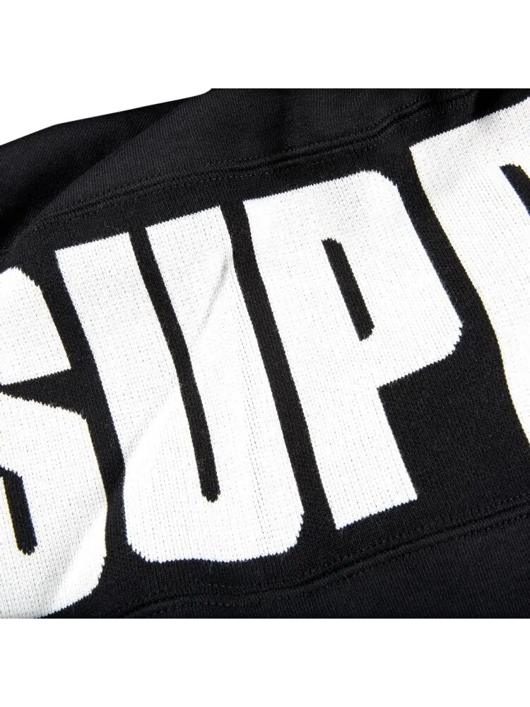 Толстовка Supreme Rib Hooded Sweatshirt 'Black' — изображение 3 из 3, черный