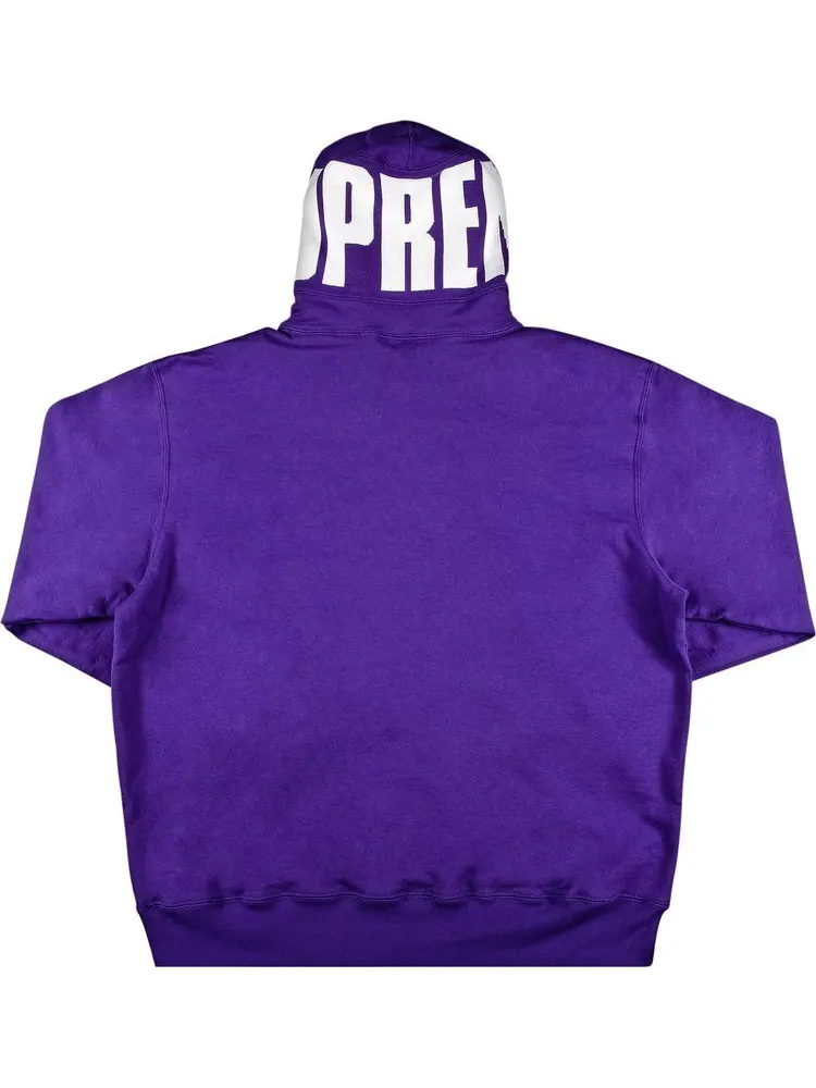 Толстовка Supreme Rib Hooded Sweatshirt 'Purple' — изображение 2 из 3, фиолетовый