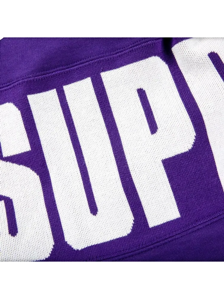 Толстовка Supreme Rib Hooded Sweatshirt 'Purple' — изображение 3 из 3, фиолетовый