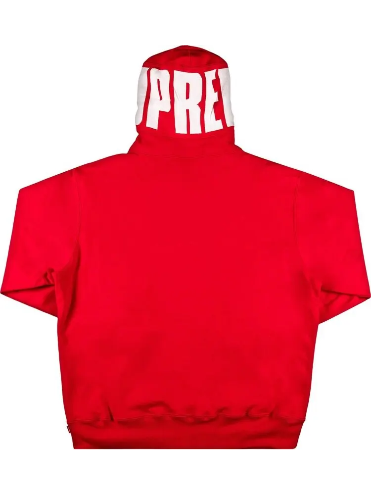 Толстовка Supreme Rib Hooded Sweatshirt 'Red' — изображение 2 из 3, красный