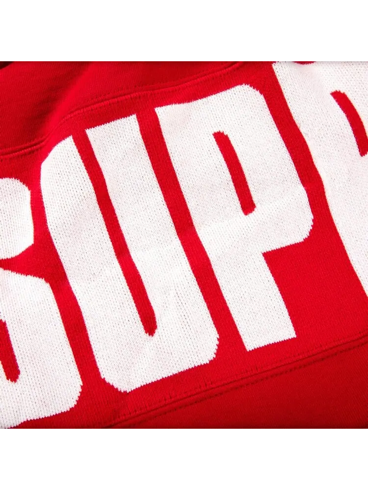 Толстовка Supreme Rib Hooded Sweatshirt 'Red' — изображение 3 из 3, красный