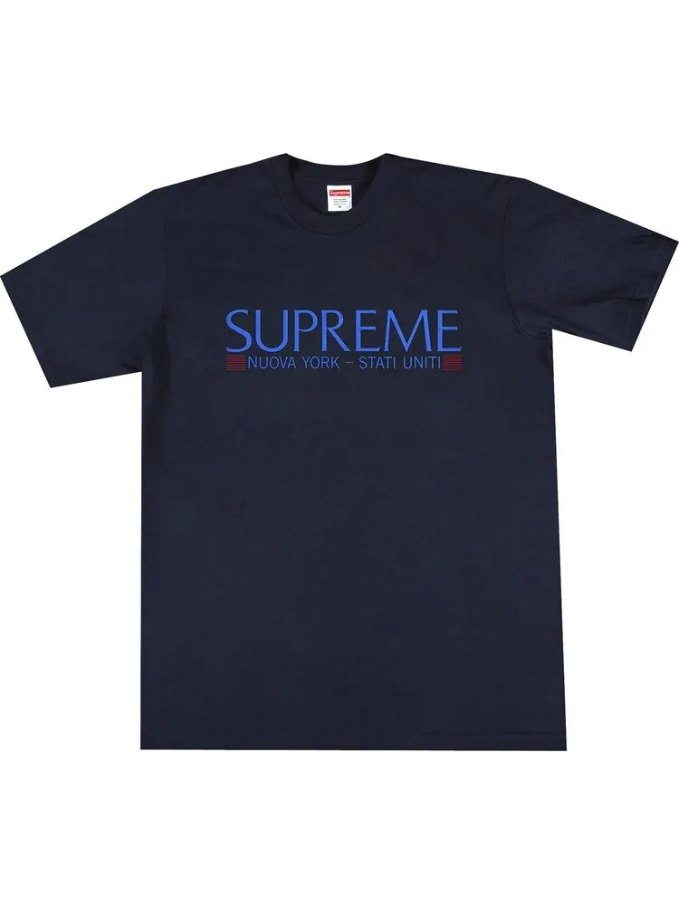Футболка Supreme Nuova York Tee 'Navy' — изображение 1 из 1, синий