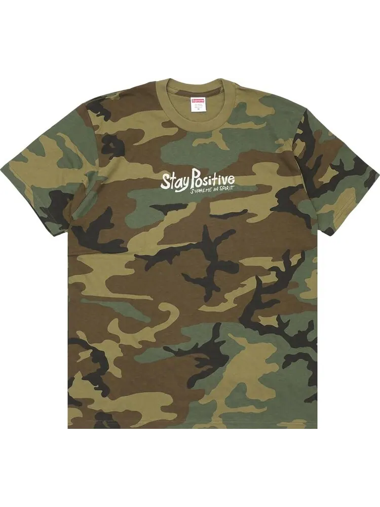 Футболка Supreme Stay Positive Tee 'Woodland Camo' — изображение 1 из 3, мульти