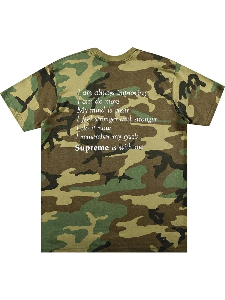 Футболка Supreme Stay Positive Tee 'Woodland Camo' — изображение 2 из 3, мульти