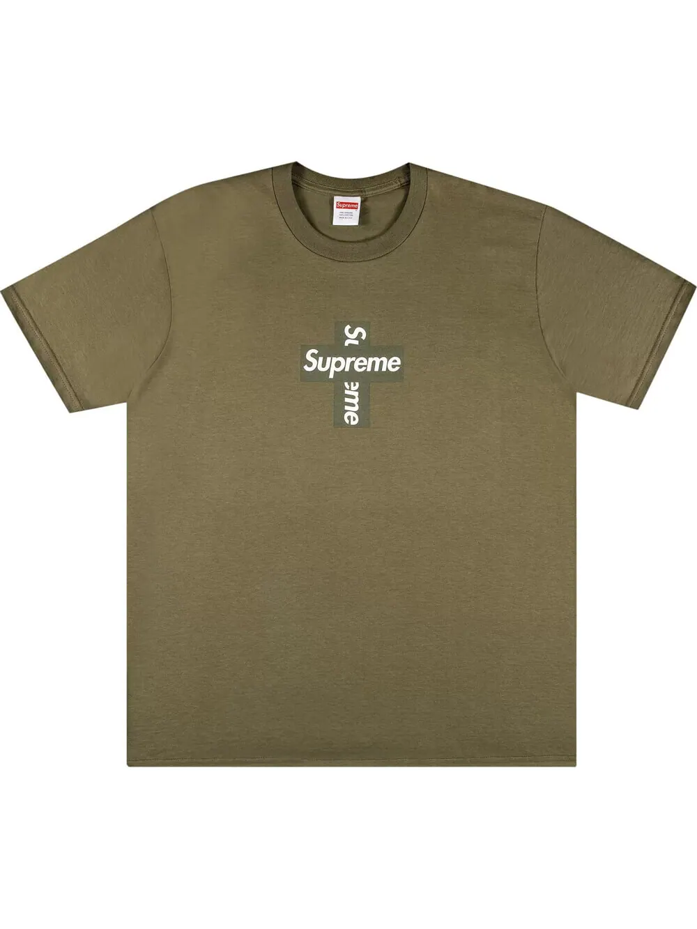 Футболка Supreme Cross Box, светло-оливковый — изображение 1 из 2, зеленый