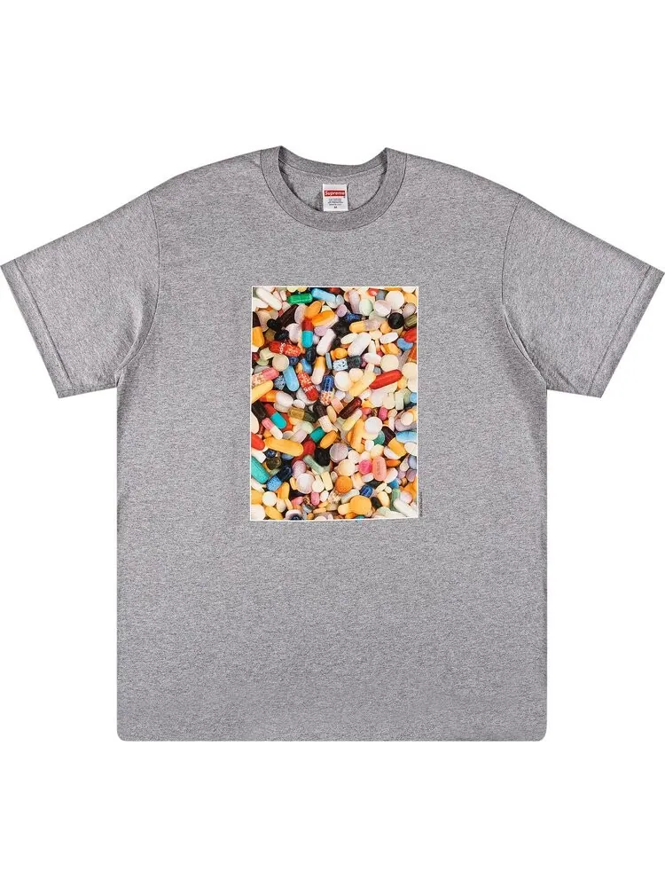 Футболка Supreme Pills Tee 'Heather Grey' — изображение 1 из 2, серый