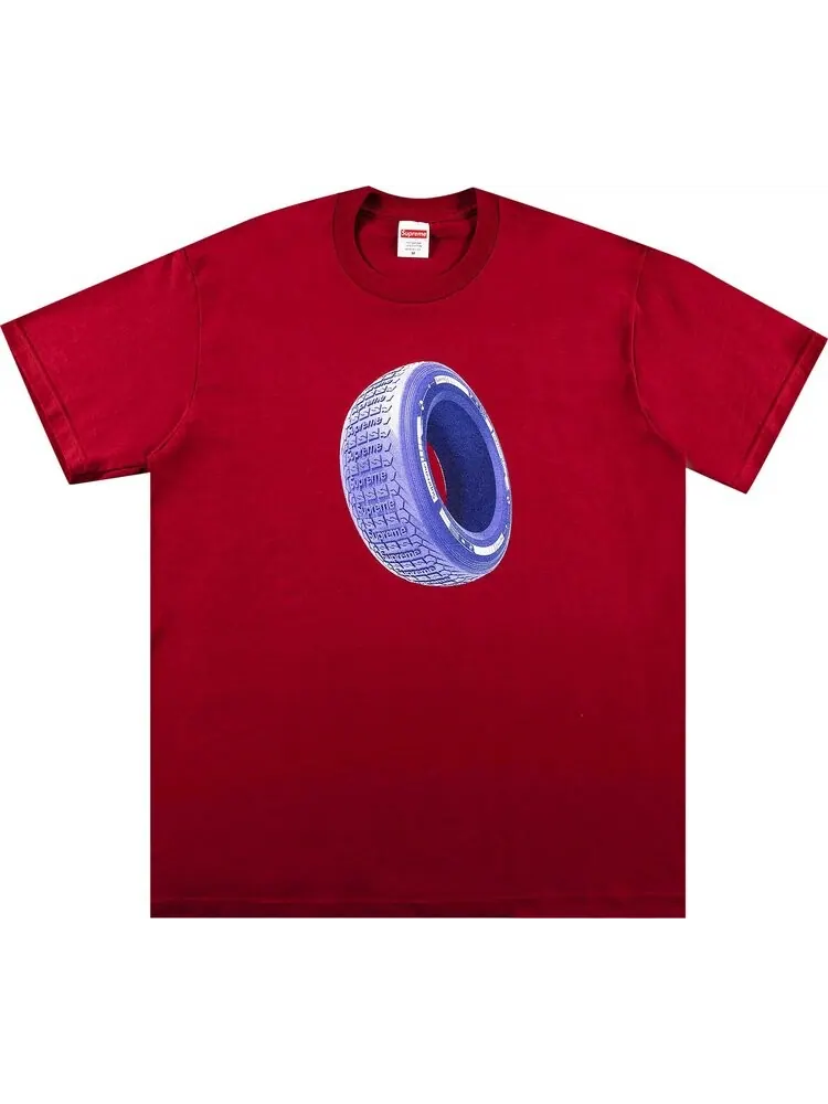Футболка Supreme Tire Tee 'Cardinal' — изображение 1 из 2, красный