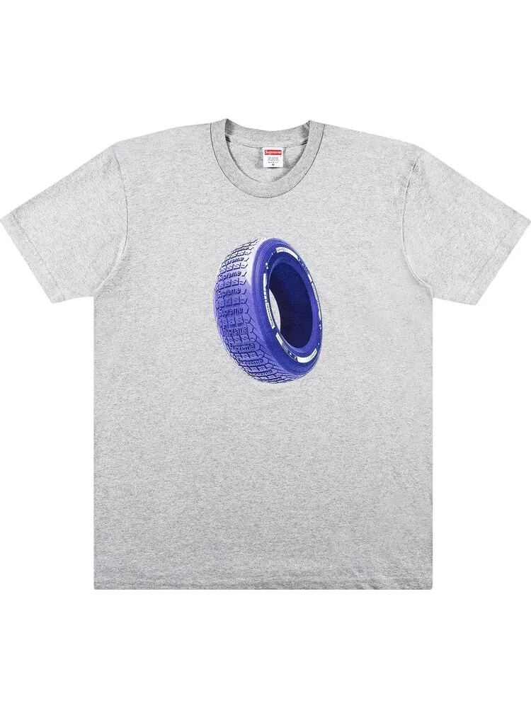 Футболка Supreme Tire Tee 'Heather Grey' — изображение 1 из 2, серый