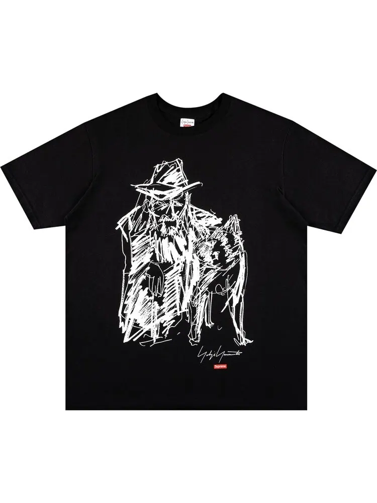 Футболка Supreme x Yohji Yamamoto Scribble Portrait Tee 'Black' — изображение 1 из 2, черный