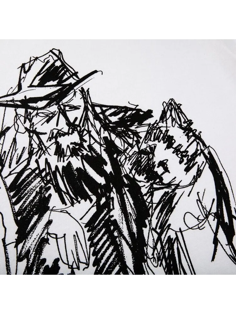 Футболка Supreme x Yohji Yamamoto Scribble Portrait Tee 'White' — изображение 2 из 2, белый