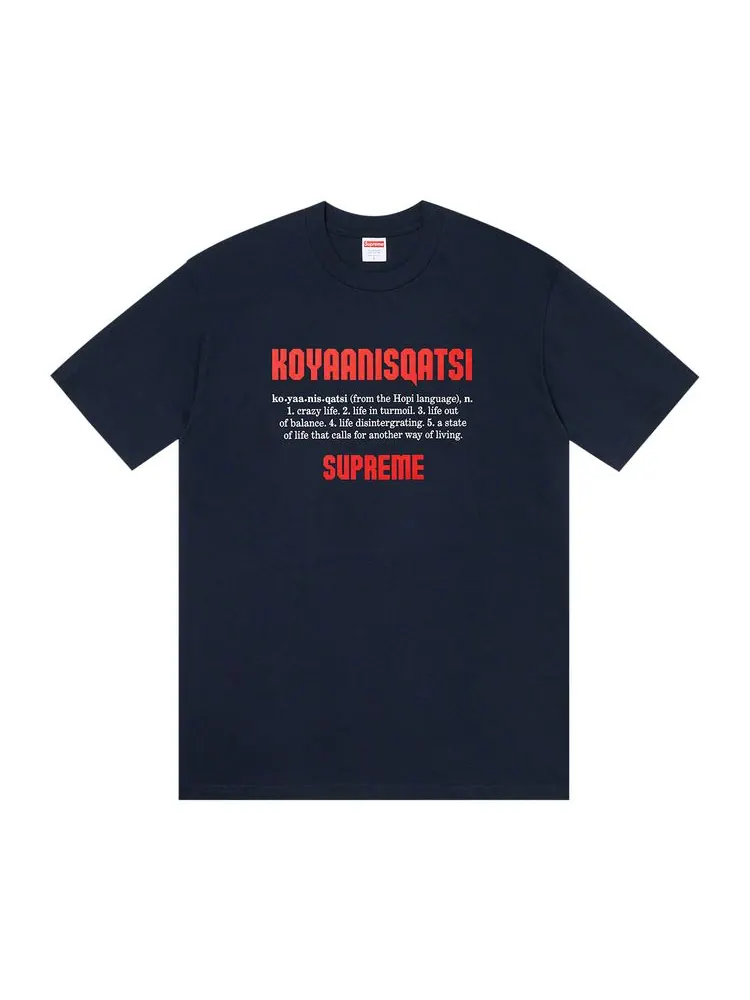 Футболка Supreme Koyaanisqatsi Tee 'Navy' — изображение 1 из 1, темно-синий