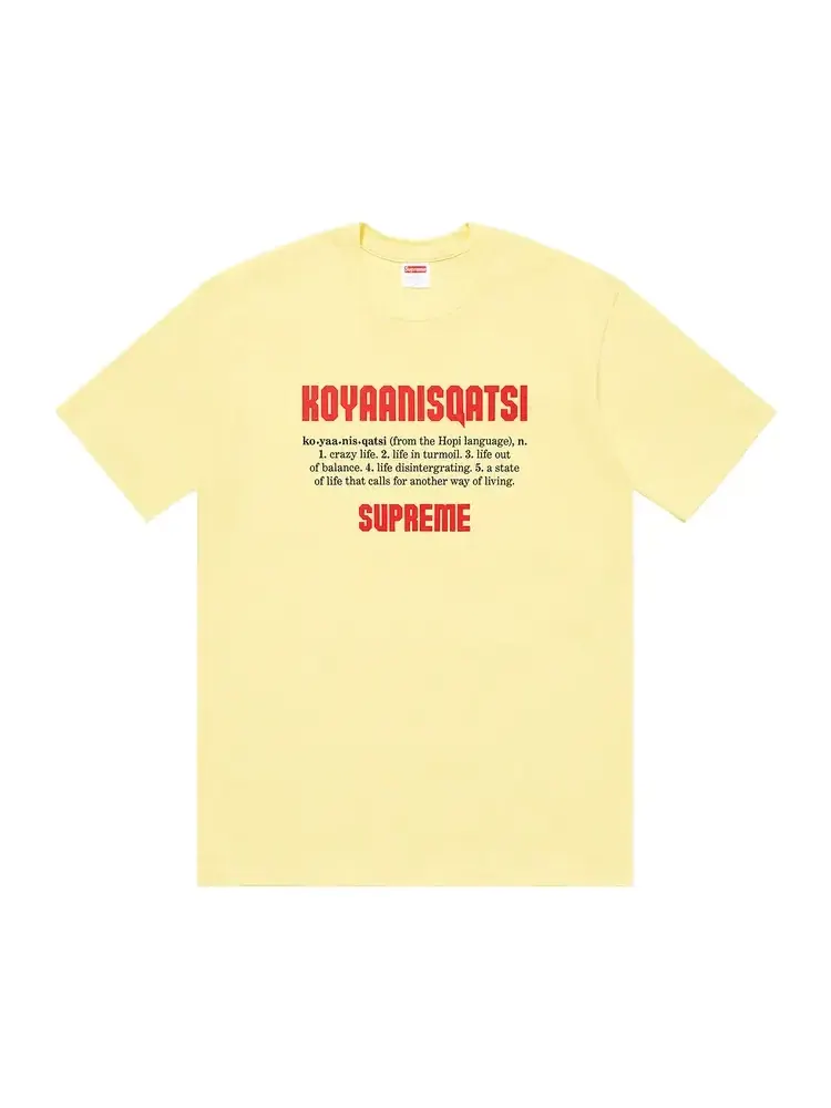 Футболка Supreme Koyaanisqatsi — изображение 1 из 1, желтый