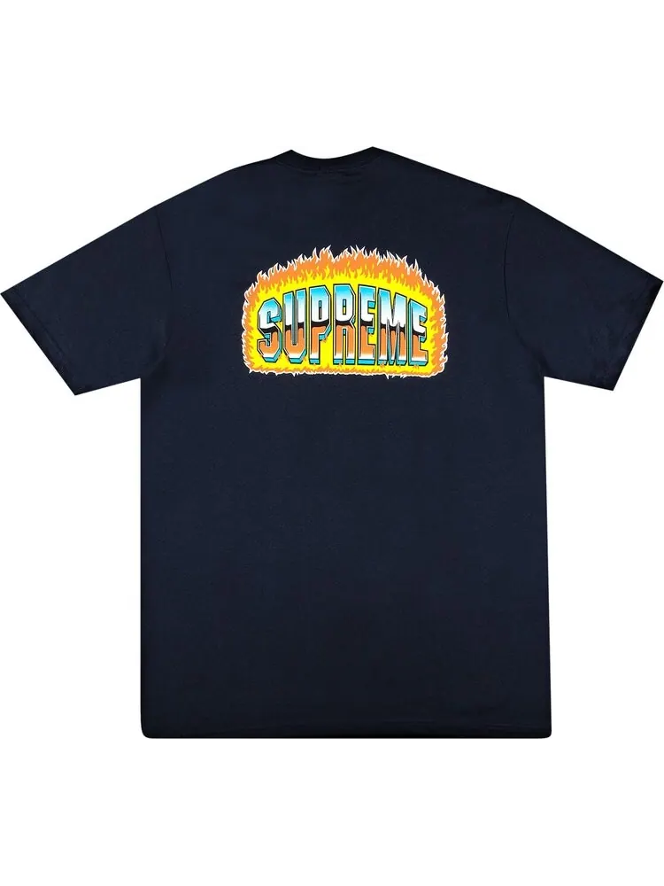 Футболка Supreme Chrome Tee 'Navy' — изображение 2 из 3, синий