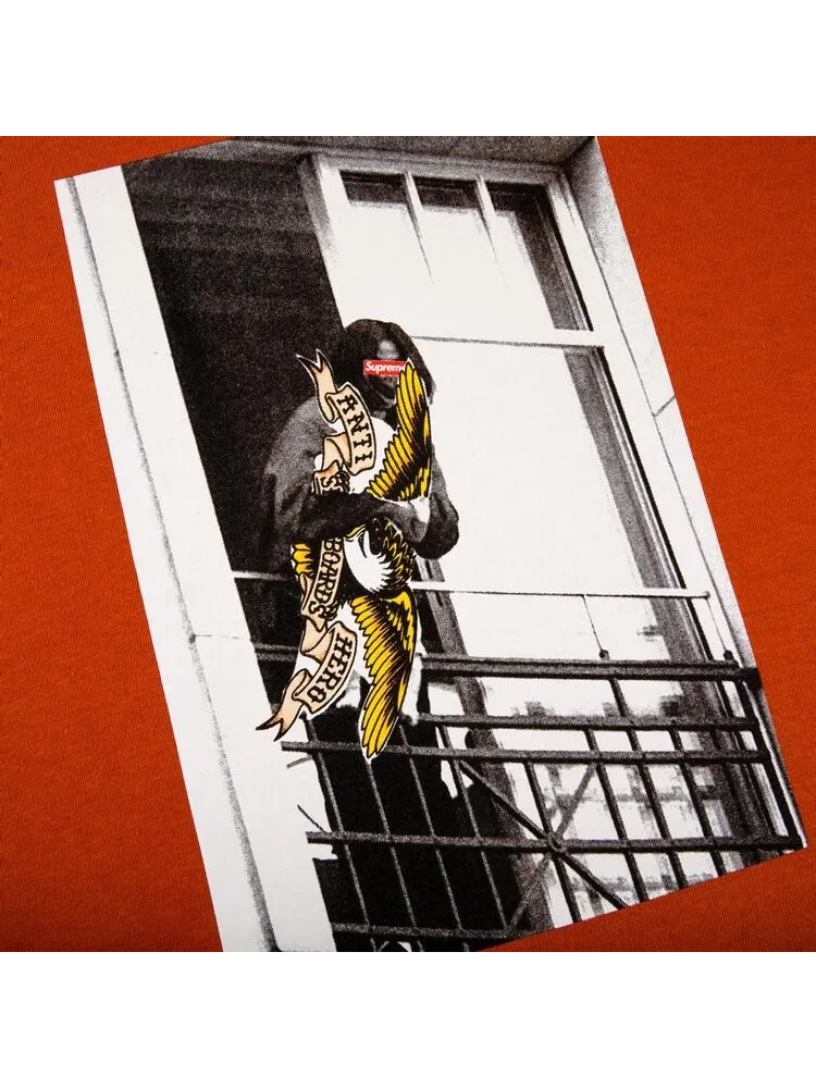 Футболка Supreme x ANTIHERO Balcony Tee 'Rust' — изображение 3 из 3, оранжевый