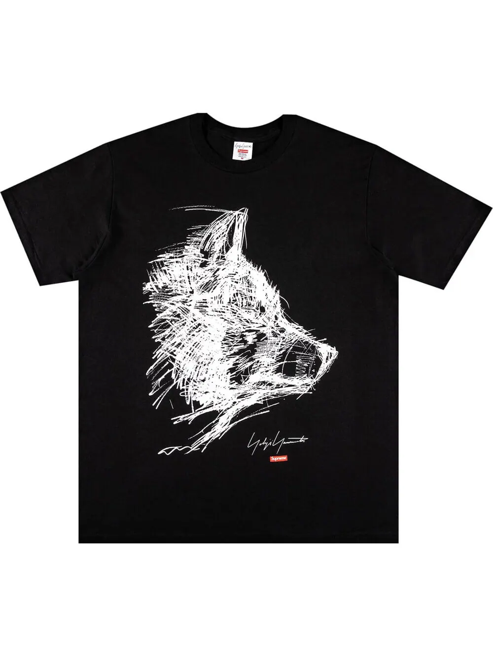 Футболка Supreme x Yohji Yamamoto Scribble Wolf — изображение 1 из 1, черный