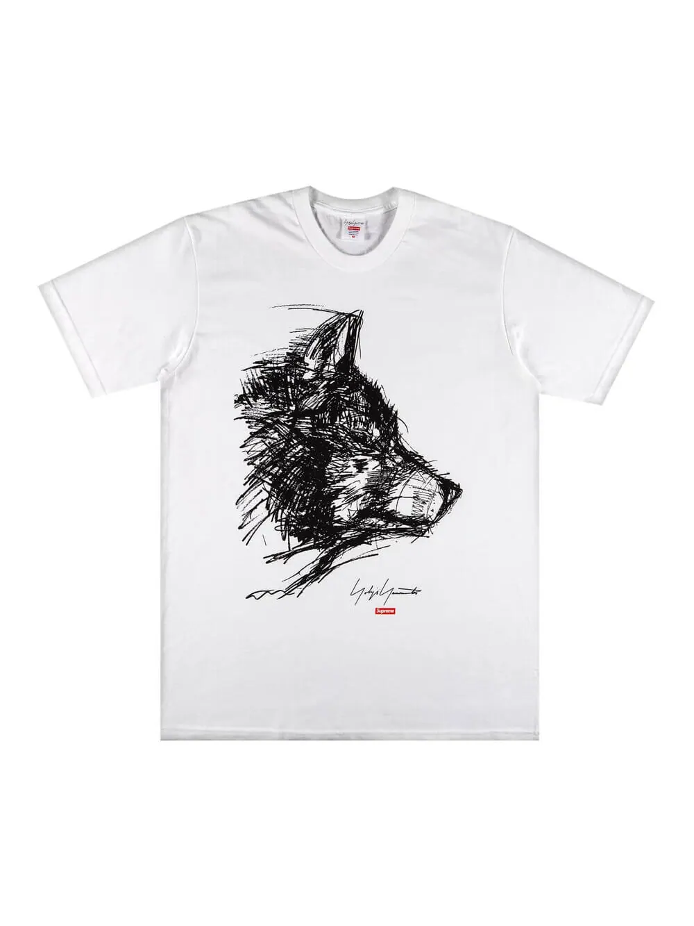 Футболка Supreme x Yohji Yamamoto Scribble Wolf — изображение 1 из 2, белый