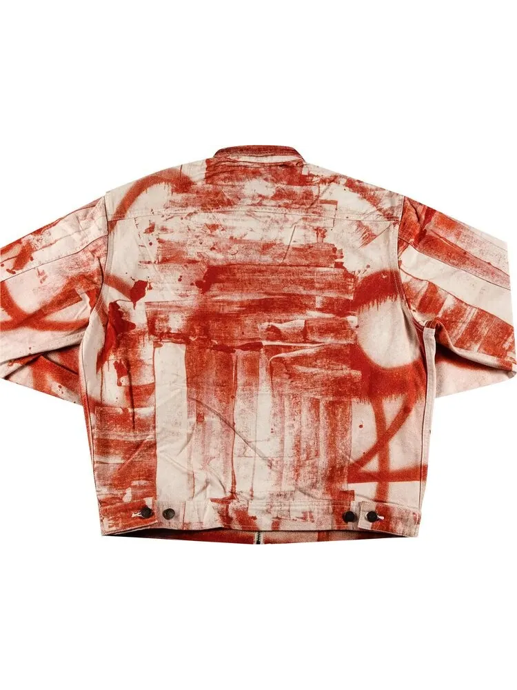 Куртка Supreme x Christopher Wool Denim Work Jacket 'Red' — изображение 2 из 3, красный