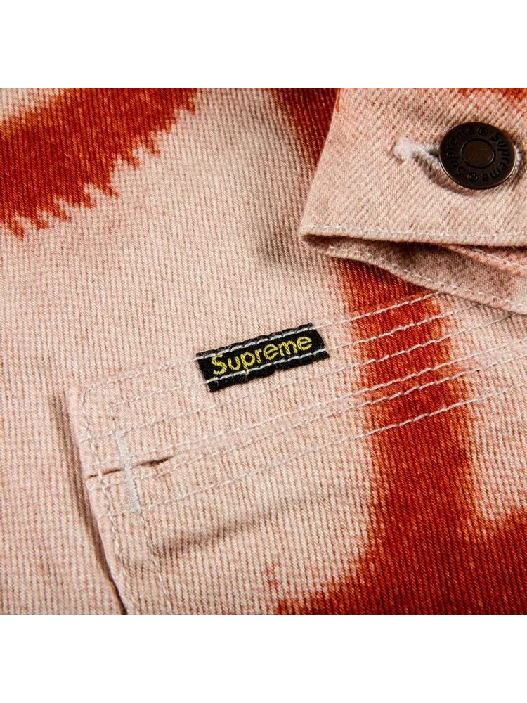 Куртка Supreme x Christopher Wool Denim Work Jacket 'Red' — изображение 3 из 3, красный