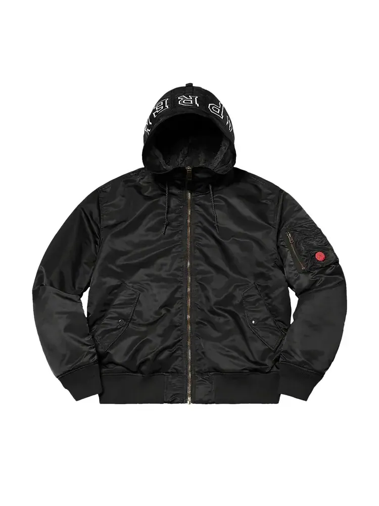 Куртка Supreme Hooded MA-1 'Black' — изображение 1 из 2, черный