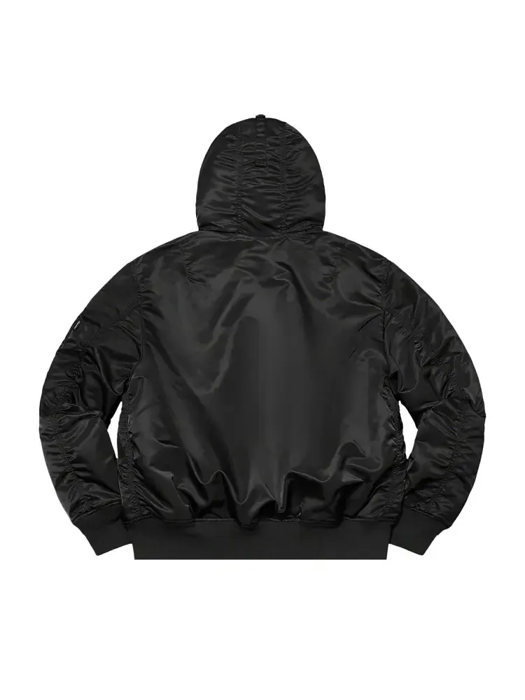 Куртка Supreme Hooded MA-1 'Black' — изображение 2 из 2, черный