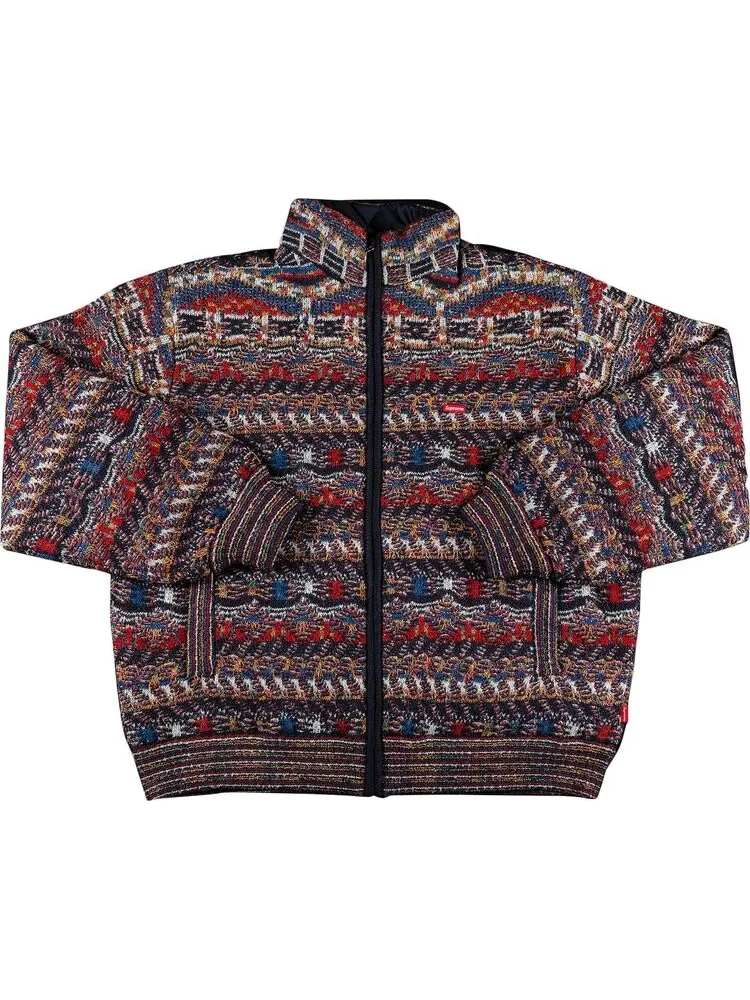 Куртка Supreme x Missoni Reversible Knit Jacket Navy — изображение 1 из 3, синий