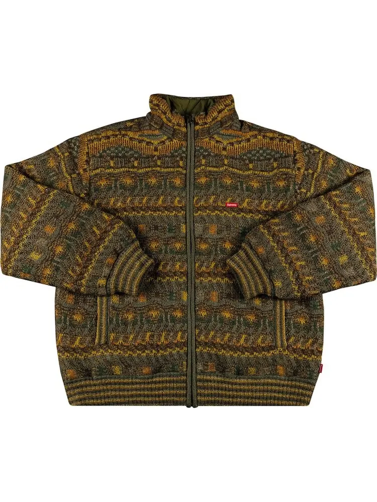 Куртка Supreme x Missoni Reversible Knit Jacket 'Olive' — изображение 1 из 3, зеленый