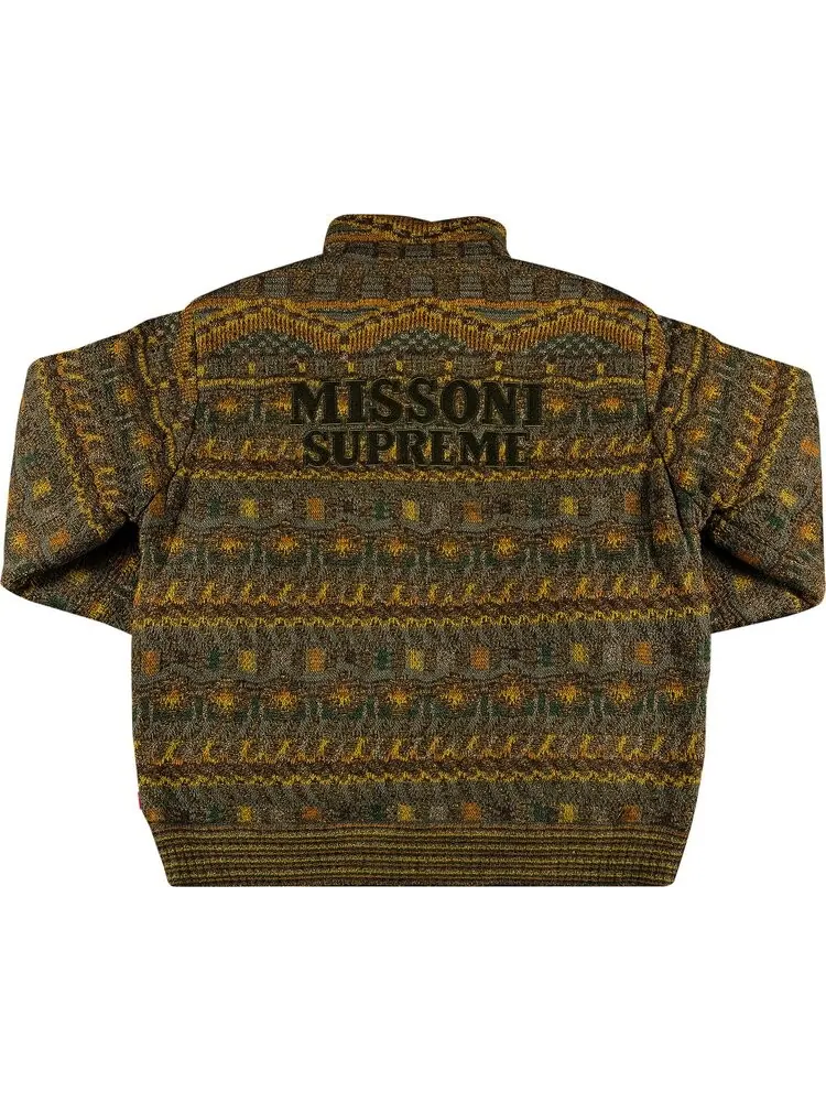 Куртка Supreme x Missoni Reversible Knit Jacket 'Olive' — изображение 2 из 3, зеленый