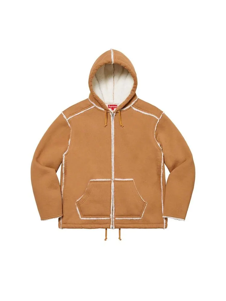 Куртка Supreme Faux Shearling Hooded Jacket Tan — изображение 1 из 2, бежевый