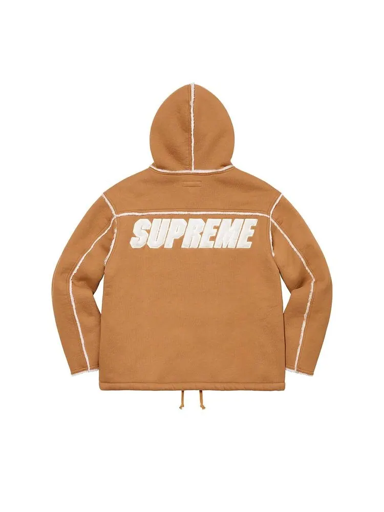 Куртка Supreme Faux Shearling Hooded Jacket Tan — изображение 2 из 2, бежевый