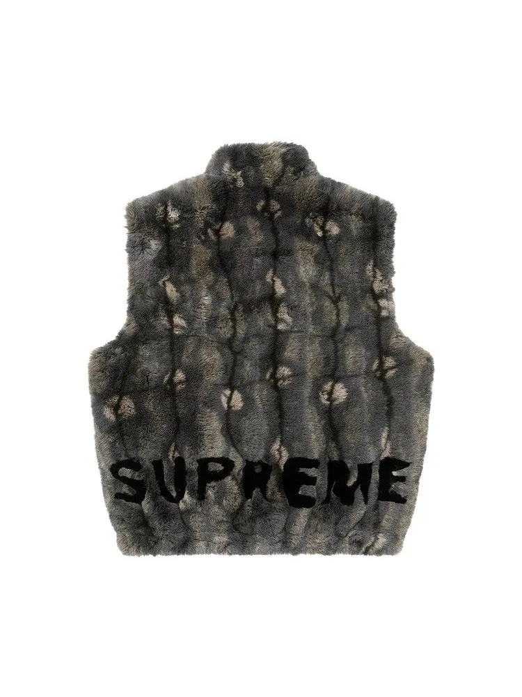 Утепленный жилет Supreme Faux Fur Hooded Vest — изображение 2 из 2, черный