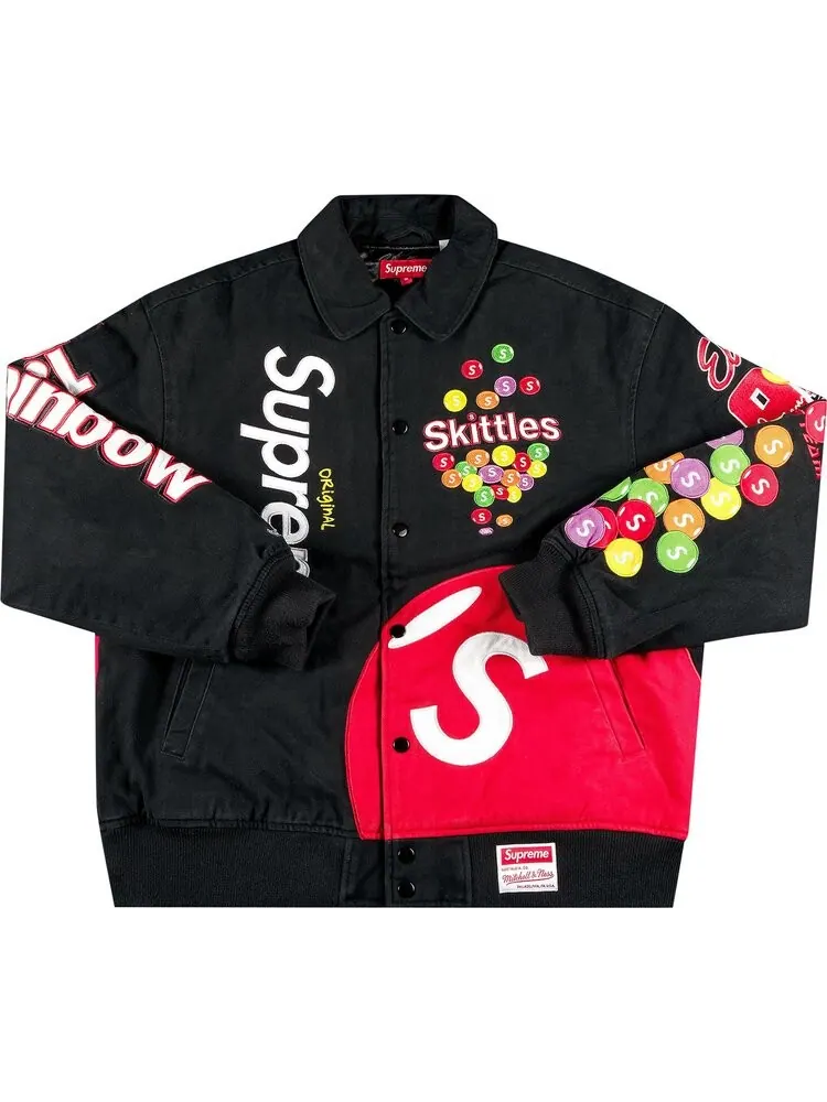 Куртка Supreme x Skittles x Mitchell & Ness Varsity — изображение 1 из 3, черный