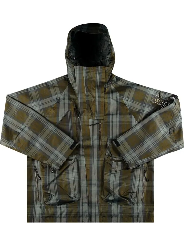 Куртка Supreme GORE-TEX Tech Shell Jacket 'Olive Plaid' — изображение 1 из 2, зеленый