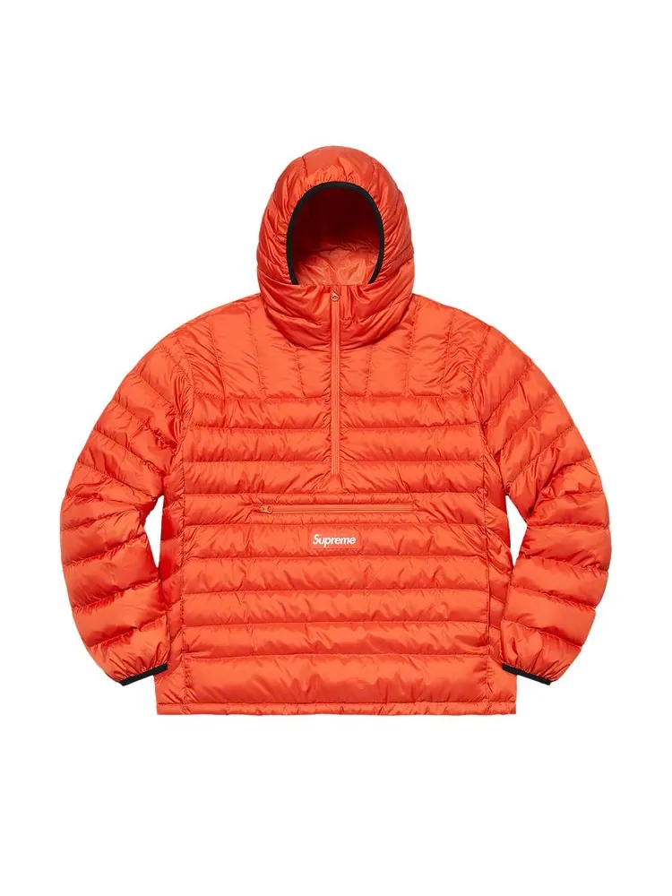 Пуловер Supreme Micro Down Half Zip Hooded Pullover 'Dark Orange' — изображение 1 из 1, темный оранжевый