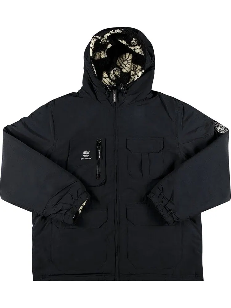 Куртка Supreme x Timberland Reversible Ripstop Jacket 'Black' — изображение 1 из 5, черный