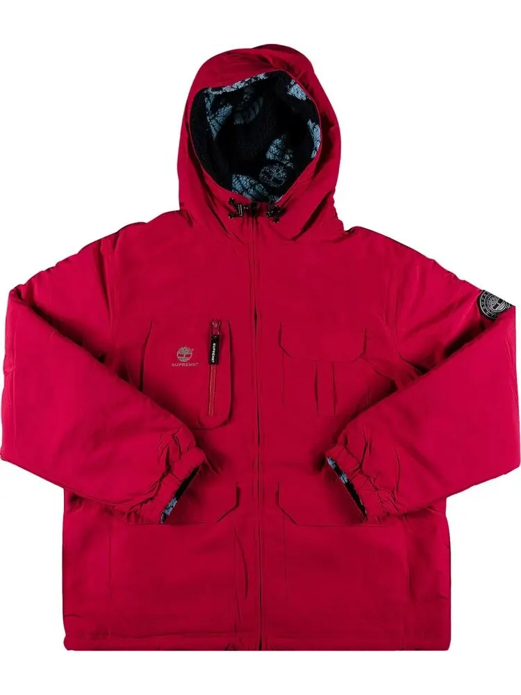 Куртка Supreme x Timberland Reversible Ripstop Jacket 'Burgundy' — изображение 1 из 5, красный