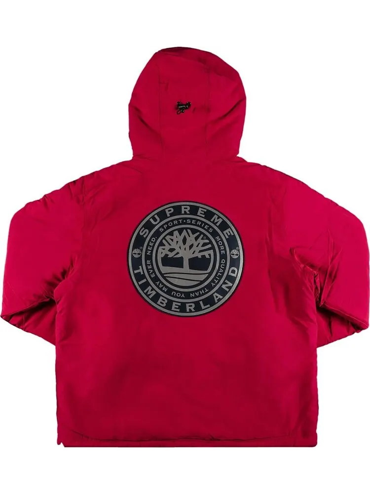 Куртка Supreme x Timberland Reversible Ripstop Jacket 'Burgundy' — изображение 2 из 5, красный