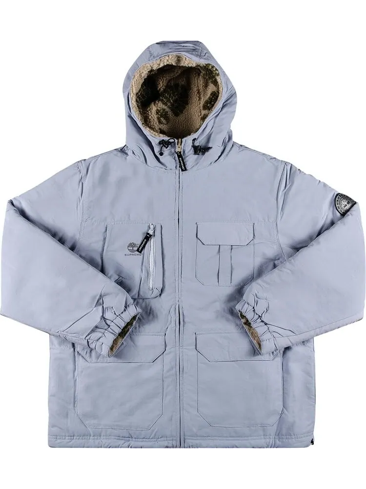 Куртка Supreme x Timberland Reversible Ripstop Jacket 'Dusty Blue' — изображение 1 из 5, синий