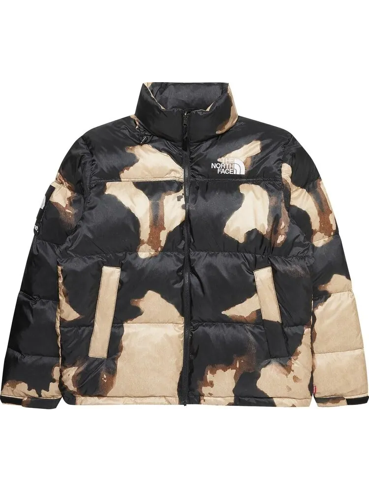 Куртка Supreme x The North Face Bleached Denim Print Nuptse Jacket 'Black' — изображение 1 из 3, черный