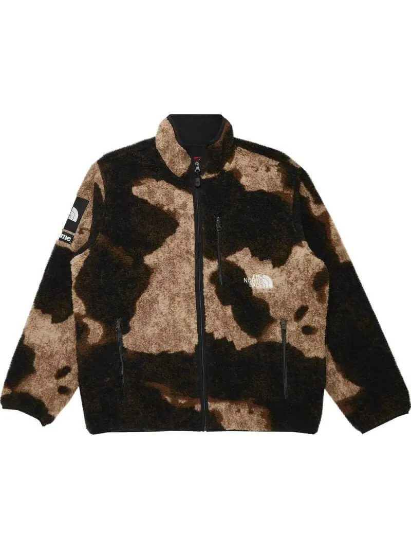 Куртка Supreme x The North Face Bleached Denim Print Fleece — изображение 1 из 3, черный