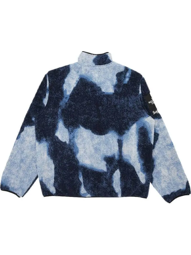Куртка Supreme x The North Face Bleached Denim Print Fleece — изображение 2 из 3, синий