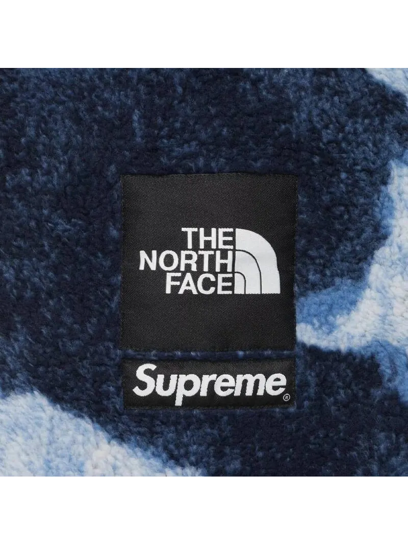 Куртка Supreme x The North Face Bleached Denim Print Fleece — изображение 3 из 3, синий