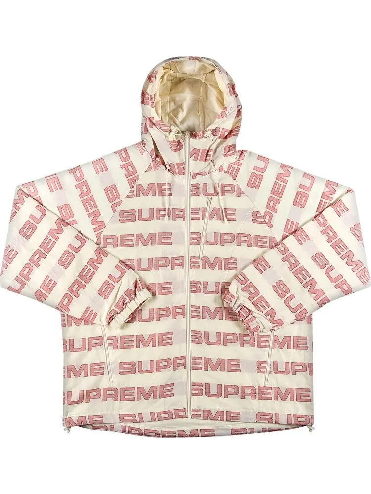 Куртка Supreme Logo Ripstop Hooded Track Jacket 'Natural' — изображение 1 из 2, бежевый
