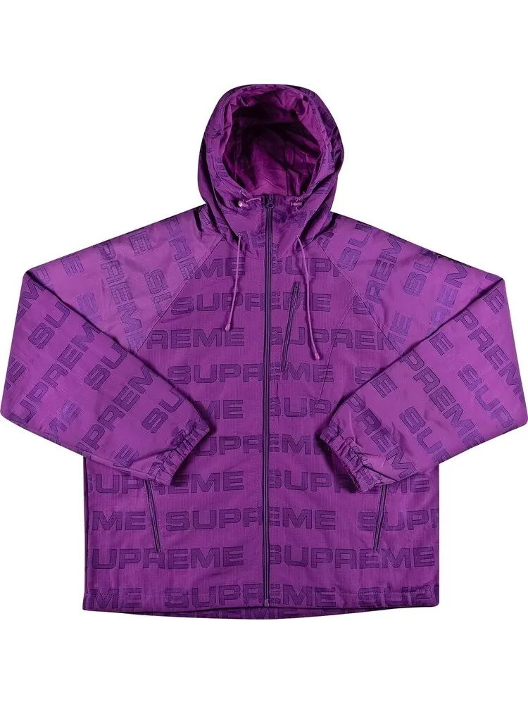 Куртка Supreme Logo Ripstop Hooded Track Jacket Purple — изображение 1 из 2, фиолетовый