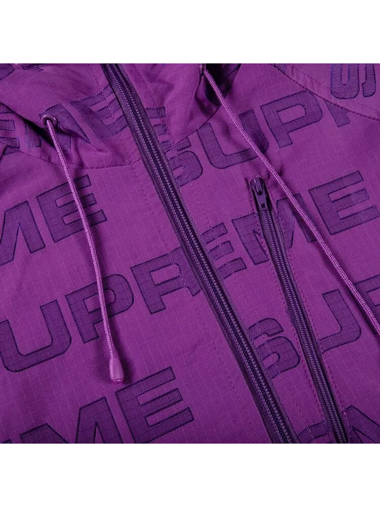 Куртка Supreme Logo Ripstop Hooded Track Jacket Purple — изображение 2 из 2, фиолетовый