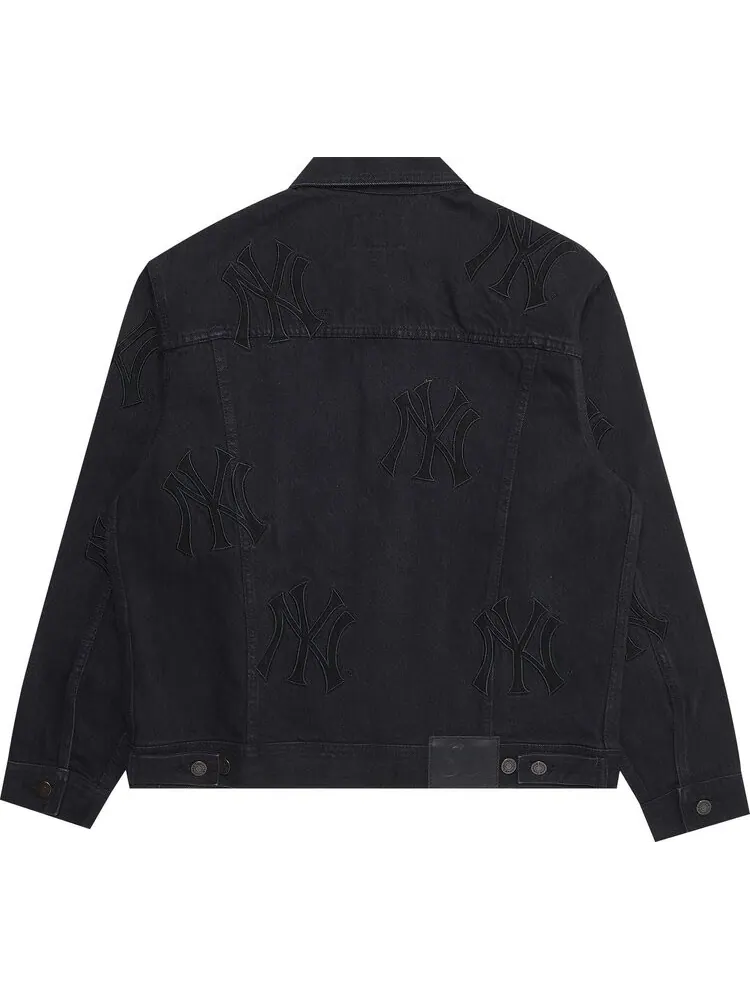 Куртка Supreme x New York Yankees Denim Trucker Jacket 'Washed Black' — изображение 2 из 3, черный