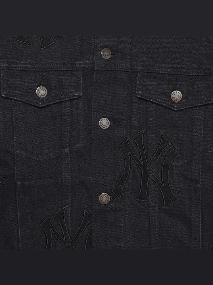 Куртка Supreme x New York Yankees Denim Trucker Jacket 'Washed Black' — изображение 3 из 3, черный