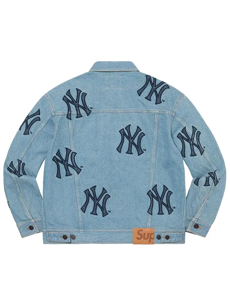 Куртка Supreme x New York Yankees Denim Trucker Jacket 'Washed Blue' — изображение 2 из 2, синий