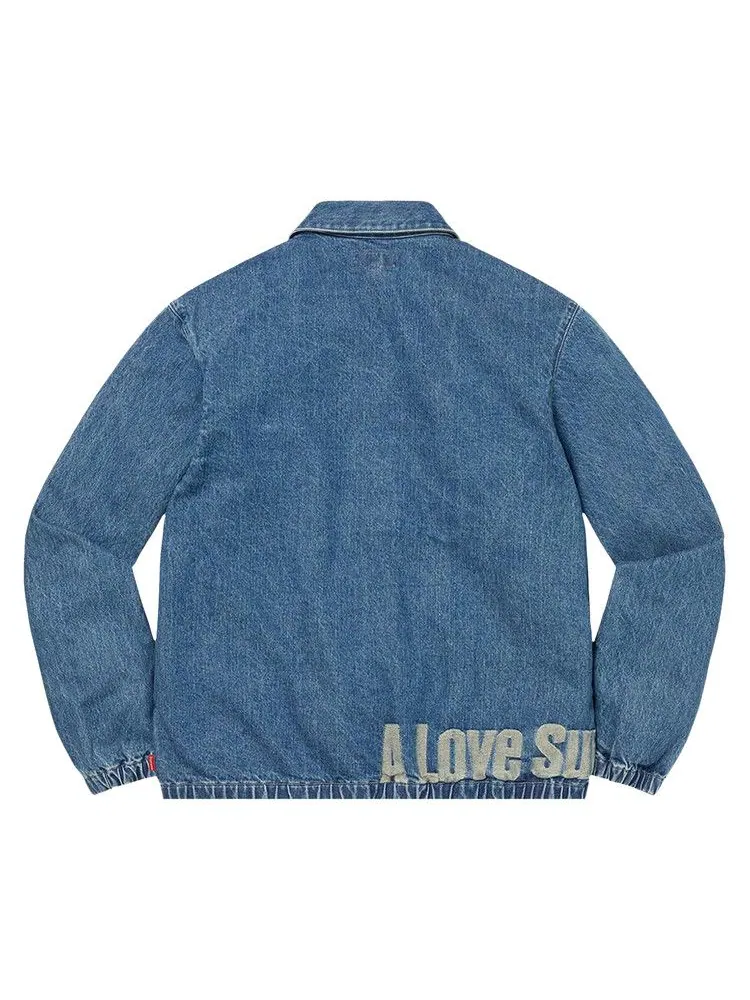 Куртка Supreme John Coltrane A Love Supreme Denim Harrington Jacket — изображение 2 из 2, синий