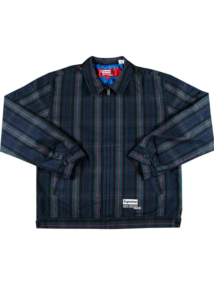 Куртка Supreme x Junya Watanabe x Comme des Garçons MAN Printed Work Jacket 'Navy Plaid' — изображение 1 из 3, синий